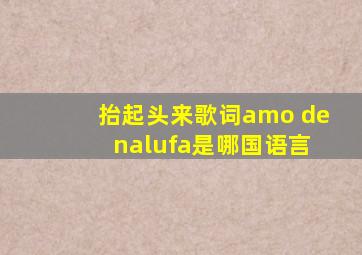 抬起头来歌词amo de nalufa是哪国语言